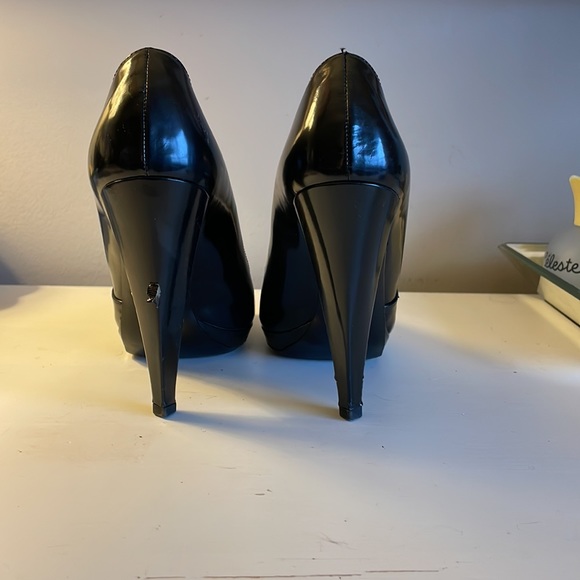 Black, Size 8 asymmetrical square toes Prada pumps - Picture 9 of 15